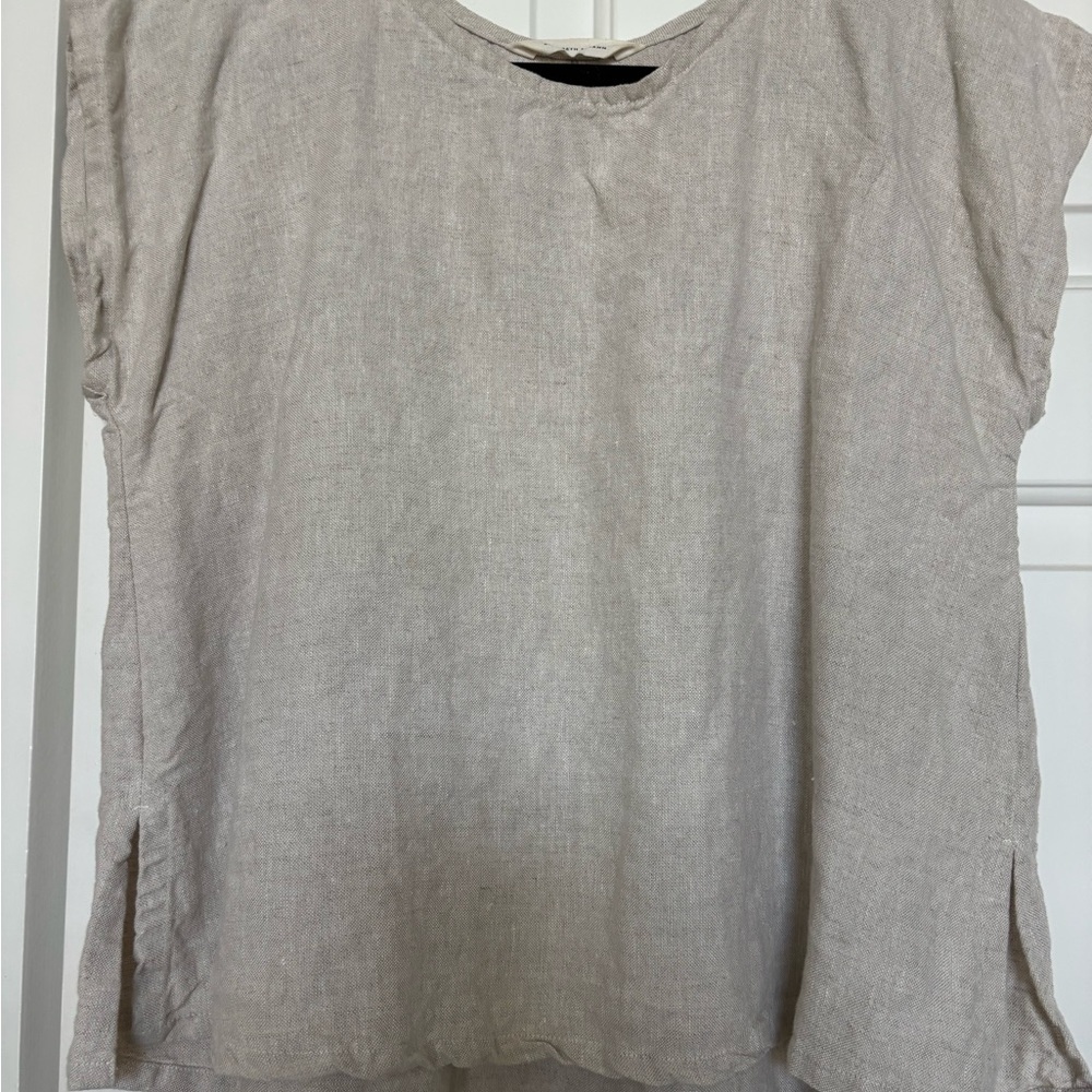 Elizabeth Suzann Tan Cap Sleeve Boxy Blouse